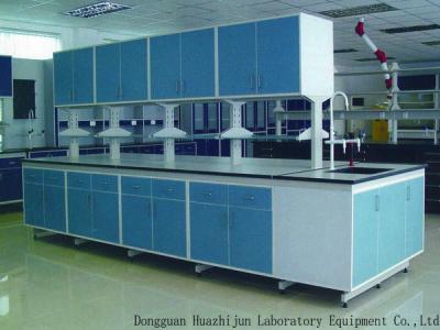 Estação de trabalho de madeira de aço do laboratório com o armário de madeira para negociantes do equipamento de laboratório