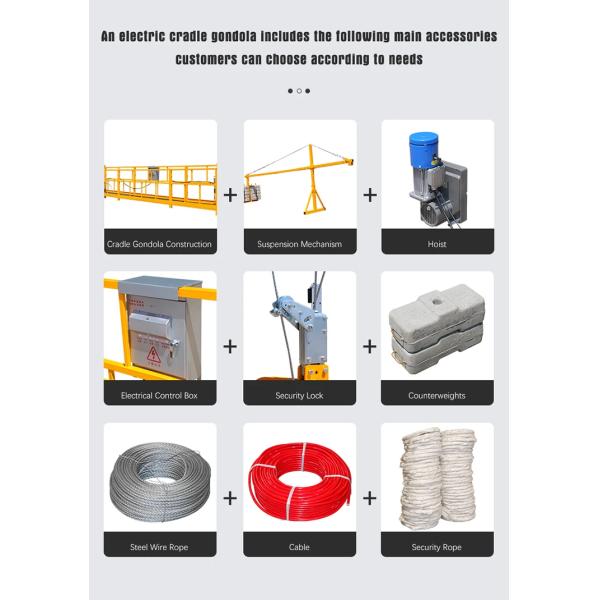 Max Working Height 100m ZLP800 Electric Suspended Cradle Platform for High Building Construction