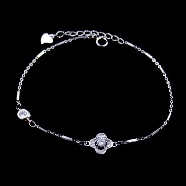 Elegant 925 Silver Tennis Bracelet / Cubic Zirconia Wedding Necklace