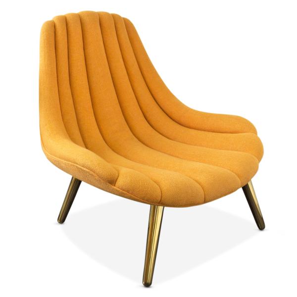 Customized Navy Lounge Chair , Yellow Jonathan Adler Brigitte Chair With Pad
