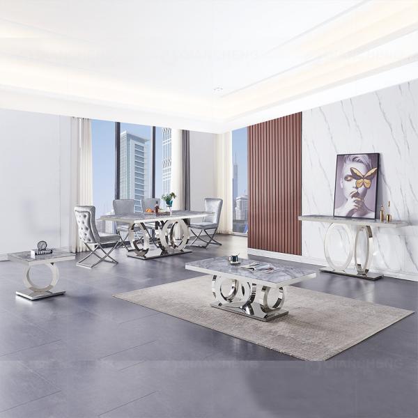 20 - мебель нержавеющей стали золота 40mm мраморная каменная 10 наборов обеденного стола Seater