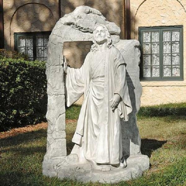 Jesus walking out tombstone marble jesus Christian statue,China stone carving Sculpture supplier