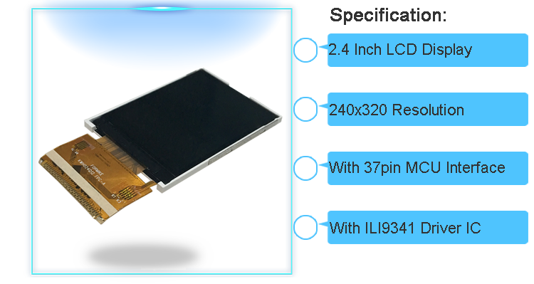 ILI9341 Color TFT SPI 240x320 Screen 2.4 Inch LCD Display Customized