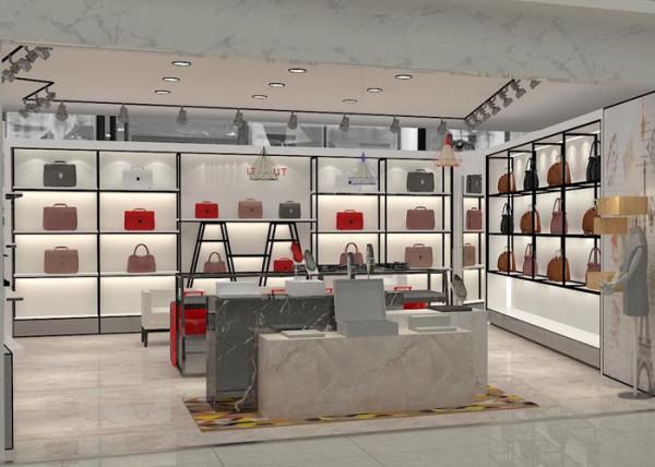 Luxury Retail Shoe Display Shelves , Footwear Display Fixtures Floor Mounted