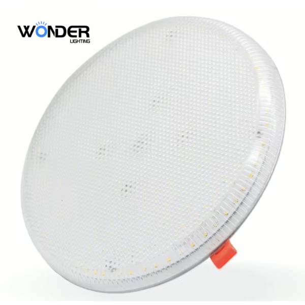 CB CE RoHS engry saving aluminum round crystal PC diffuser Frameless Back lit Smd2835 Cri80 Dimmable Free Adjustment Cut Hole 18w 24w 2700K 7500K Recessed LED Panel Light