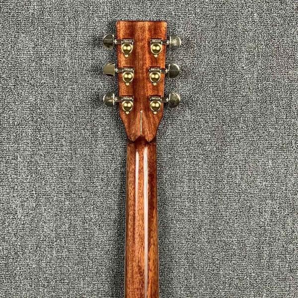 Custom Martin Style OM Style 42 Solid Spruce Cedar Top Acoustic Guitar Real Abalone Inlay with Vintage Gold Tuner