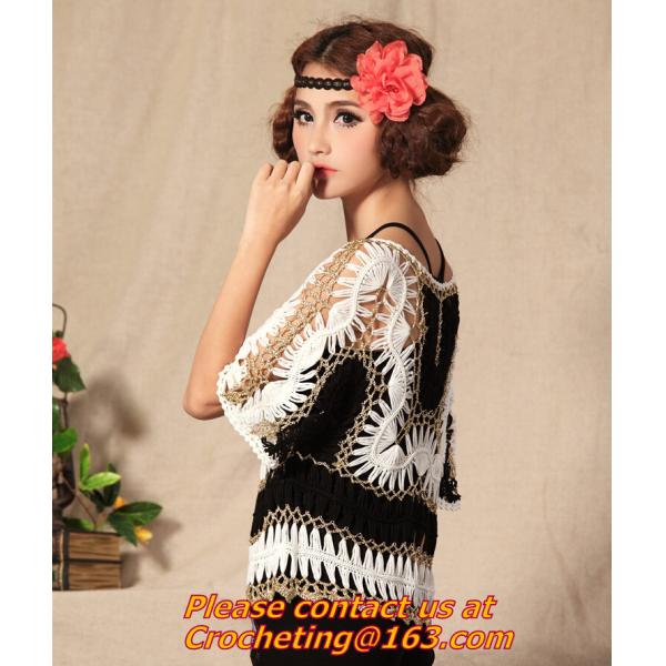 summer new sweet candy color women loose Crochet knitted blouse wears batwing hollow pullo