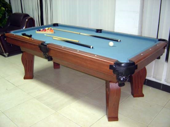 Modern Pool Game Table Real Leather Pocket  Wooden Billiard Table With Solid Wood Veneer