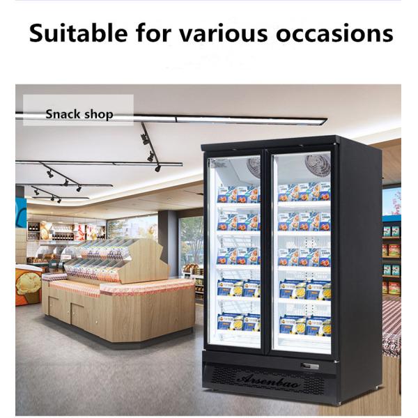 Multiclimate Vertical Glass Door Freezer , 750W 3 Door Merchandiser Refrigerator
