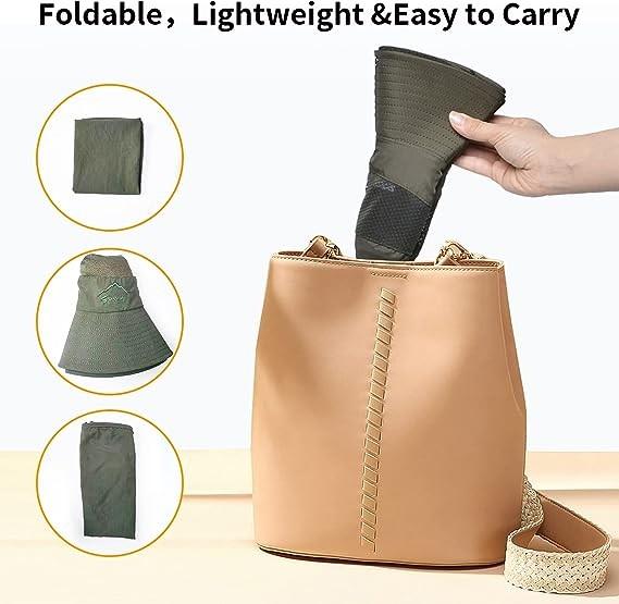 Wide Brim Bucket Hat Foldable Boonie Hat for Fishing Hiking Garden Safari Beach Breathable for Fishing, Hiking, Camping
