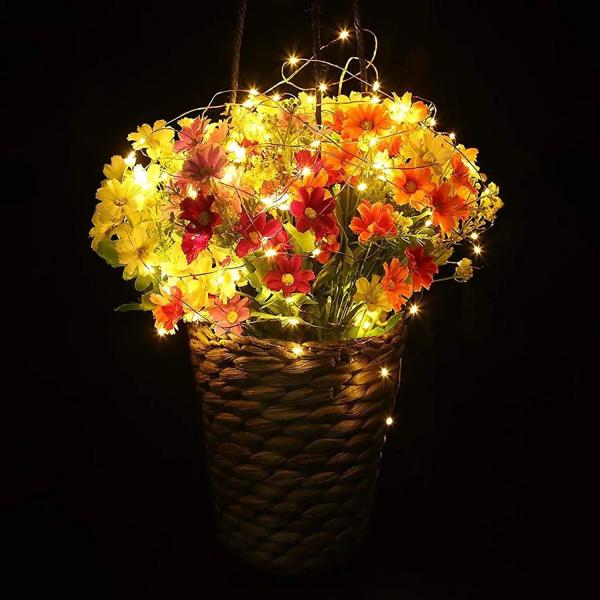 240V Warm White Christmas Fairy Lights With Remote Plug In Copper Wire Lights