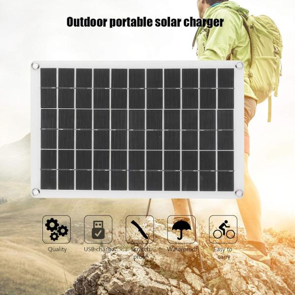 Lightweight Portable Solar Panel Monocrystalline Cell 100W 12/24V USB Output