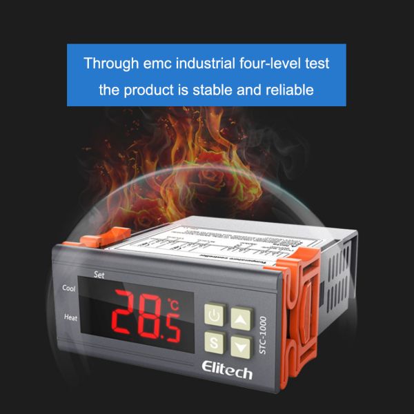 STC-1000 Digital Thermostat Temperature Controller with LCD Display 0.1°C Resolution and High Temperature Alarm