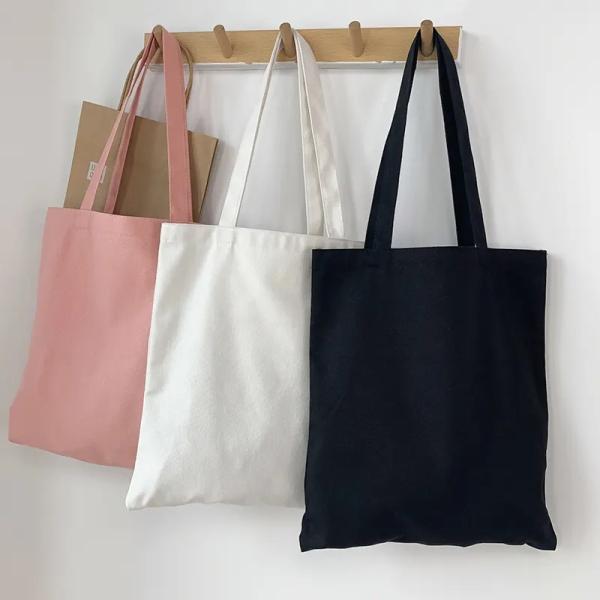 12oz Original Cotton Canvas Plain Tote Bag with Customized Logo Eco Friendly Totebag