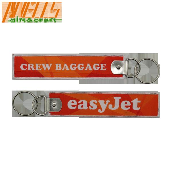 Pilot Aviation Airplane Logo Woven Keyring Aircraft Merrowed Border