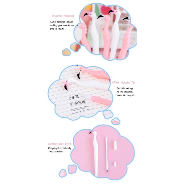 0.5mm Bureau stylo Flamingo Gel encre noire Cartoon mode stylo cadeau neutre