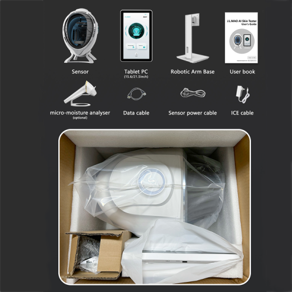 JLM Multi-spectrum LED 3D AI Skin Analyzer Machine Facial M8 with 20 Features Detail Analysis and 10 Filter Data-Driven Report