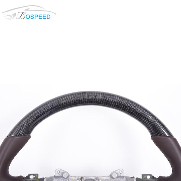 Smooth Leather Toyota Carbon Fiber Steering Wheel Matte 350mm