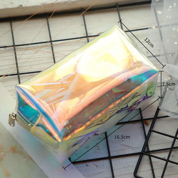 Biodegradable Traincase Travel Artist Women'S Holographic Cosmetic Bags For Makeup Branded Dropshipping Customisable
