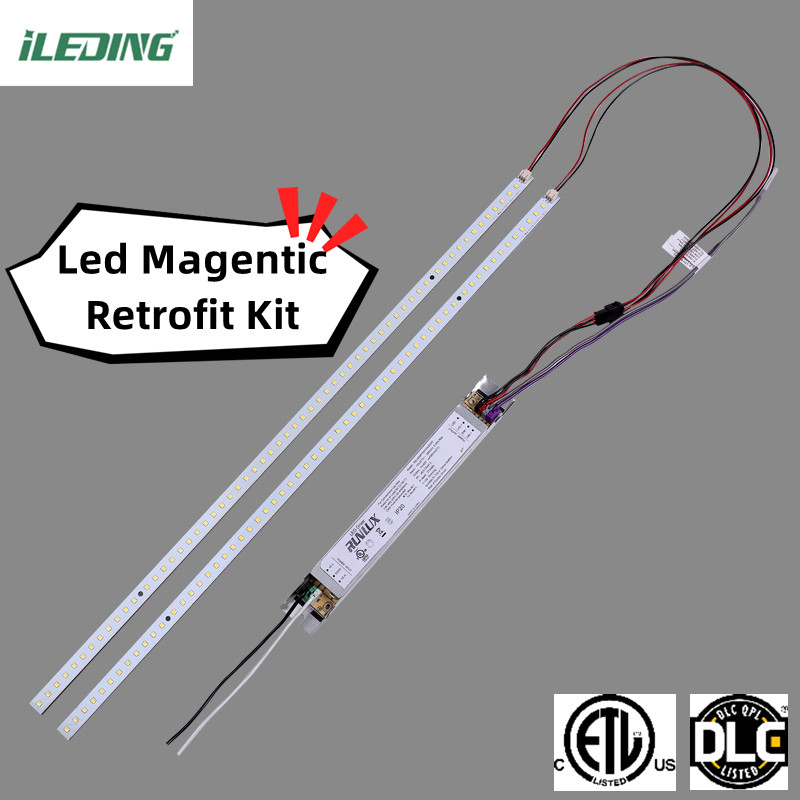 Office Replace Tube 2FT Led Magnetic Light Troffer Linear retrofit Kit 20W 2900LM CRI85