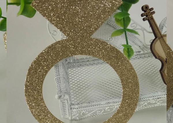 Glitter Paperboard Ring Glitter Paper Letters Gold Color For Birthday Cake Decor