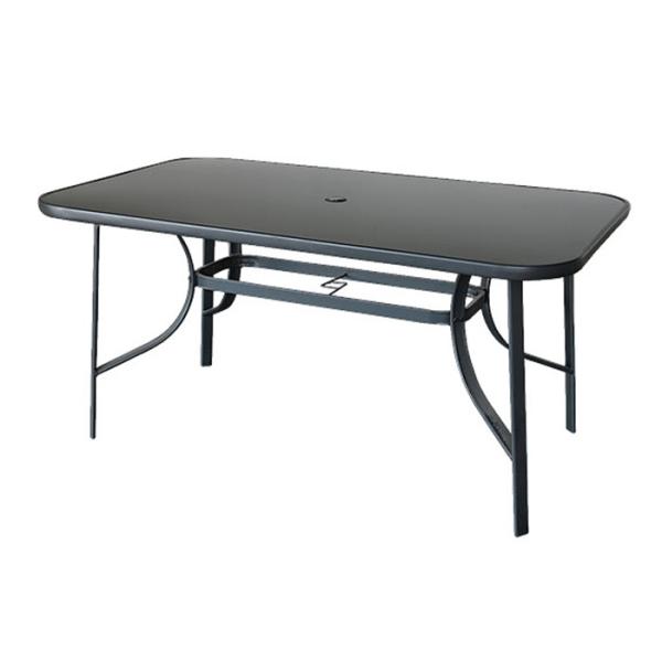 Square Outdoor Garden Table 5mm Tempered Glass Top Table UV Resistant