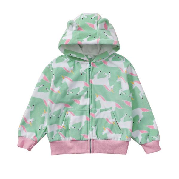 Revestimento encapuçado infantil das crianças do fecho de correr da cópia dos desenhos animados da roupa das crianças do inverno