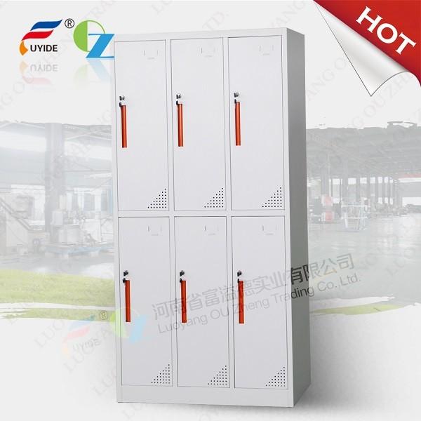 6 compartment steel wardrobe/metal locker cabinet/steel locker,six door,easy open