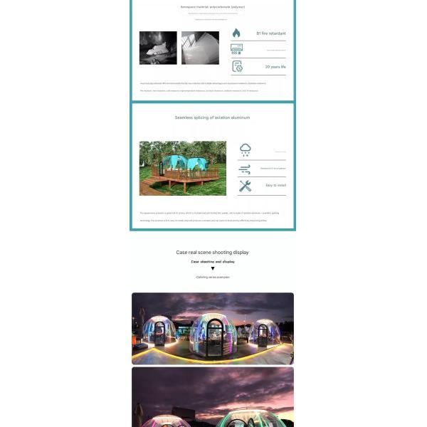 Scenic Private  Dining Bubble Tent Waterproof Hotel Bubble Tents