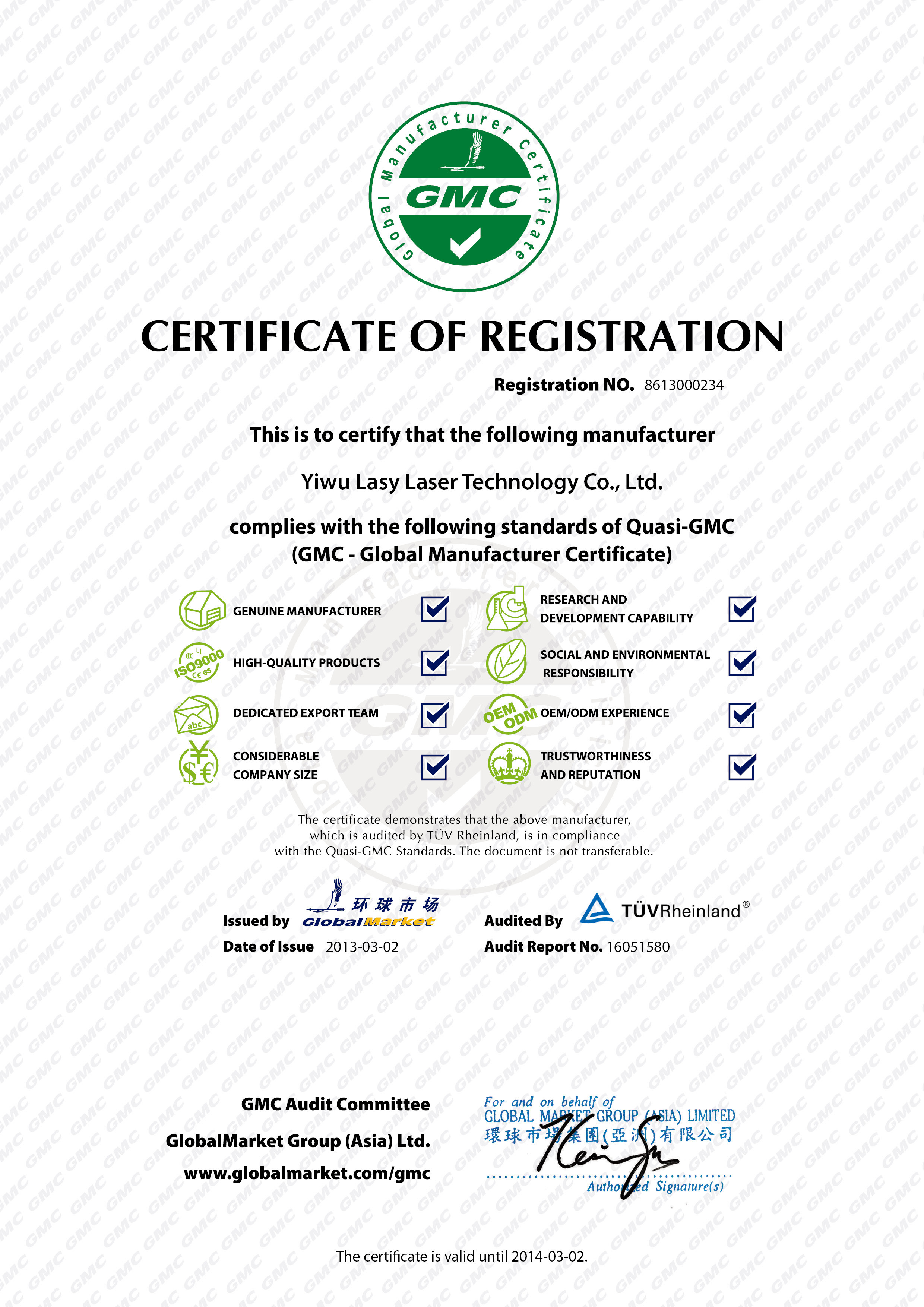 China Lasylaser Beauty Supply Certifications