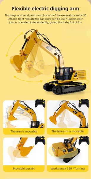 Large Remote Control Dump Truck Engineering Model CA770 Electric Simulation Kids Toy 1:24