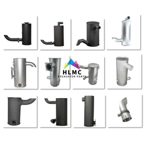287-0218 Excavator Silencer Muffler E320D 90mm Tail Pipe D 280*320 H 645 IN 70 EX 90 Clamp 64.5