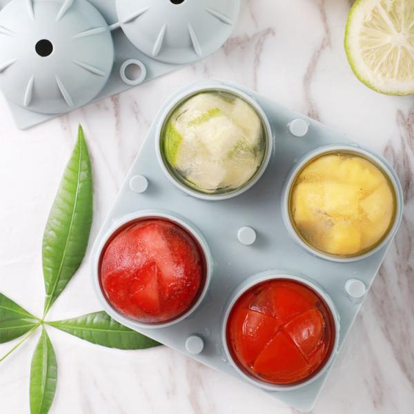 Food Grade Silicone Ice Mold 4 Cavity Diameter 5cm For Whiskey