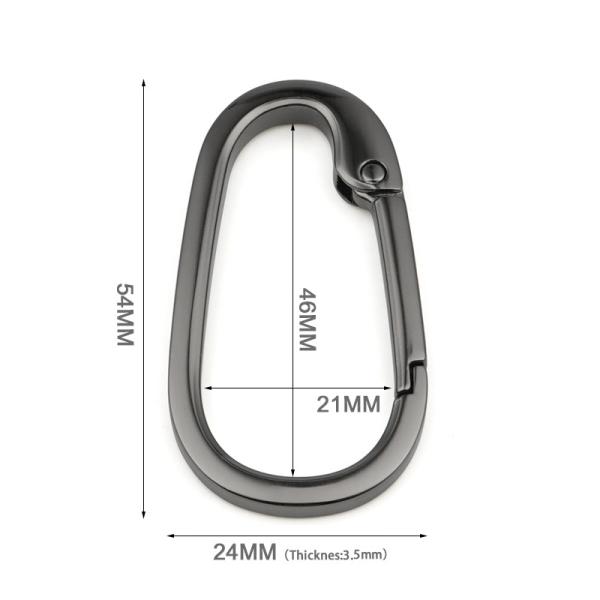 Zinc Alloy Carabiner Clips Mini Bag Locking Climbing Keychain Snap Hook with 24*54mm