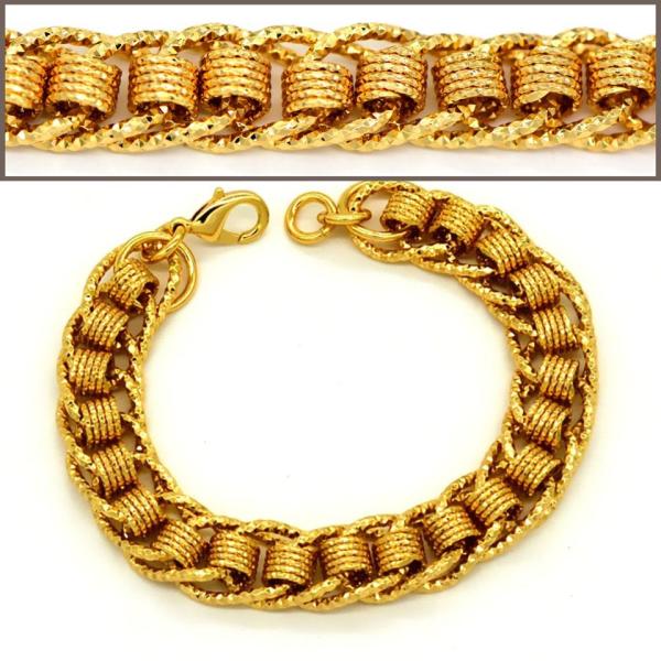 Big size thick chain Trendy jewelry Men & Womans bracelet Bangle 18K Real Gold Plated Lin