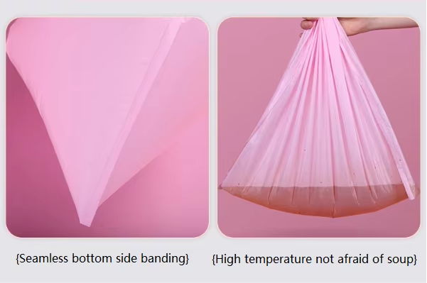 Manufacturer Pink Eco-Friendly Bio Plastic Polythene Roll Garbage Bags Side Gusset PE for Supermarket Use Wholesale