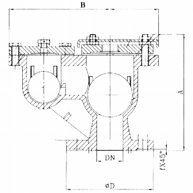 Cast Steel Flanged Air Release Valve , Double Ball Automatic Air Bleeder Valve
