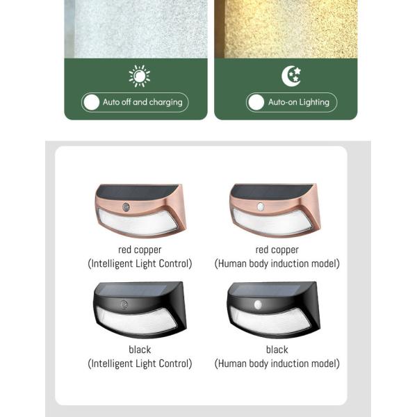 Modern Outdoor Luminaires 2V Solar Powered Wall Light for Porch Outdoor Lighting
