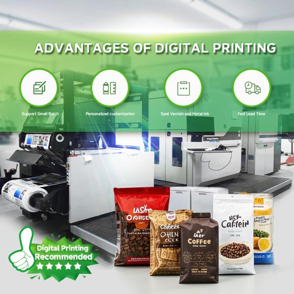 Custom Reusable Food Grade Stand up Pouch Flat Square Bottom Side Gusset Matt Coffee Packaging Bag