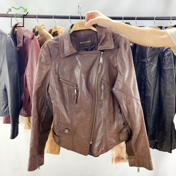 Men's Second Hand Leather Jacket Retro Vintage Zipper Used Winter Coats In Bales