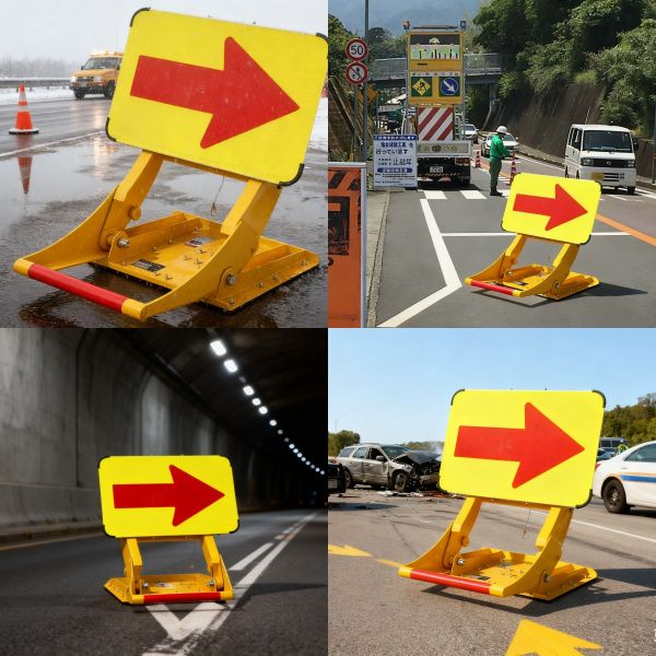 El sistema modular HiTOMARUKUN de barrera vial temporal con recubrimiento en polvo ofrece control de tráfico y mayor seguridad en zonas de trabajo.