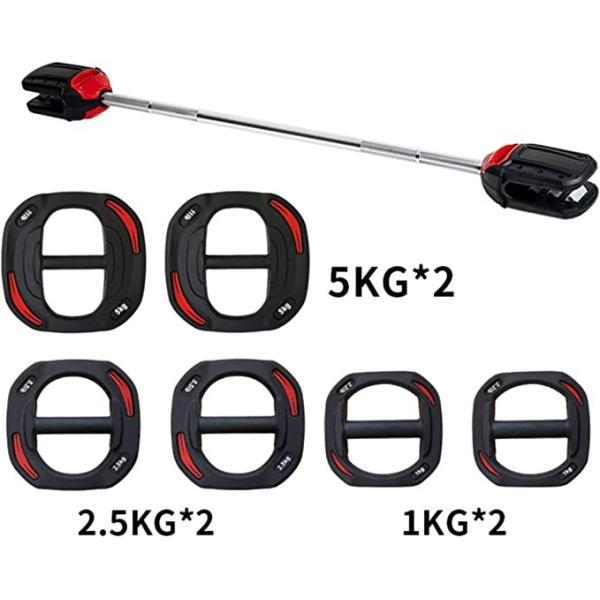 Rubber Coated Aerobics Barbell  Steel Rubber Material For Weight Lifting