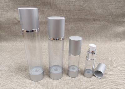 Various Size Airless Acrylic Lotion Bottle Transparent Bottle Body Silver Cap