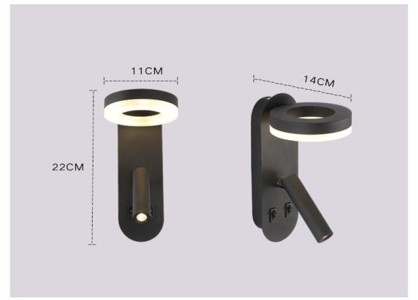 Reading Wall Lamp acrylic ball Bedside Wall Sconce double switches reading lamp Hotel Villa headboard wall light