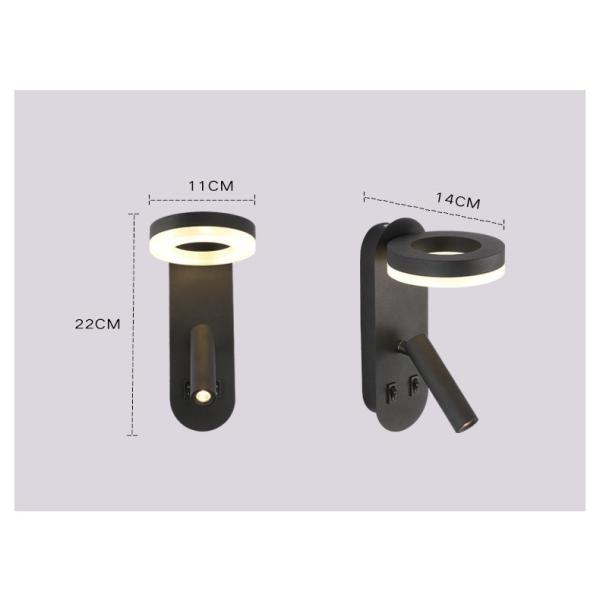 Reading Wall Lamp acrylic ball Bedside Wall Sconce double switches reading lamp Hotel Villa headboard wall light