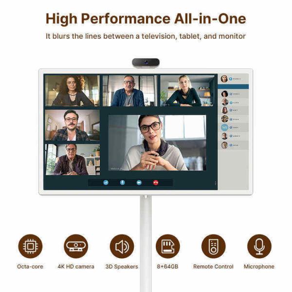 Portable Indoor 24Inch Android Moving Smart Stand By Me Floor Standing Smart TV