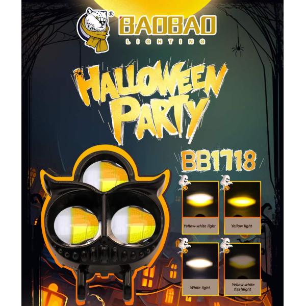 Owl Light 3 Eyes White Yellow Dual Color Flash Plastic Iron Aluminum LED Fog Light Headlamp For Motor