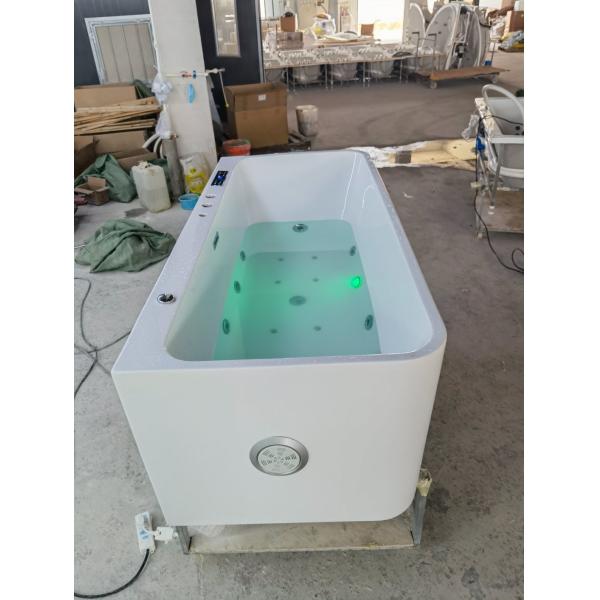Pure PMMA Acrylic Freestanding Hydro Massage Bathtub with 7 Colors Changing LED Light