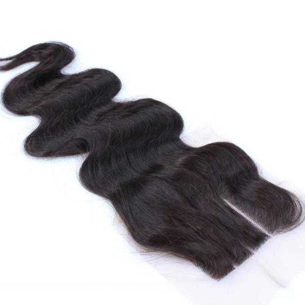 Unproducssed Peruvian Hair 3 Part  Natural Color Body Wave 4*4 Lace Closure