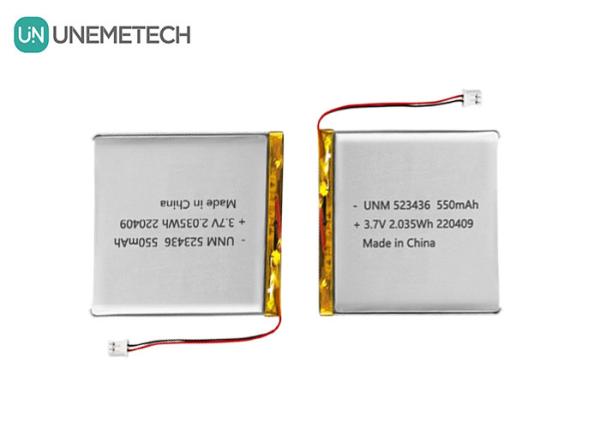 Lithium-ion Polymer Battery 3.7V 550mAh 523436 Rechargeable Li Polymer Battery for GPS Tracker